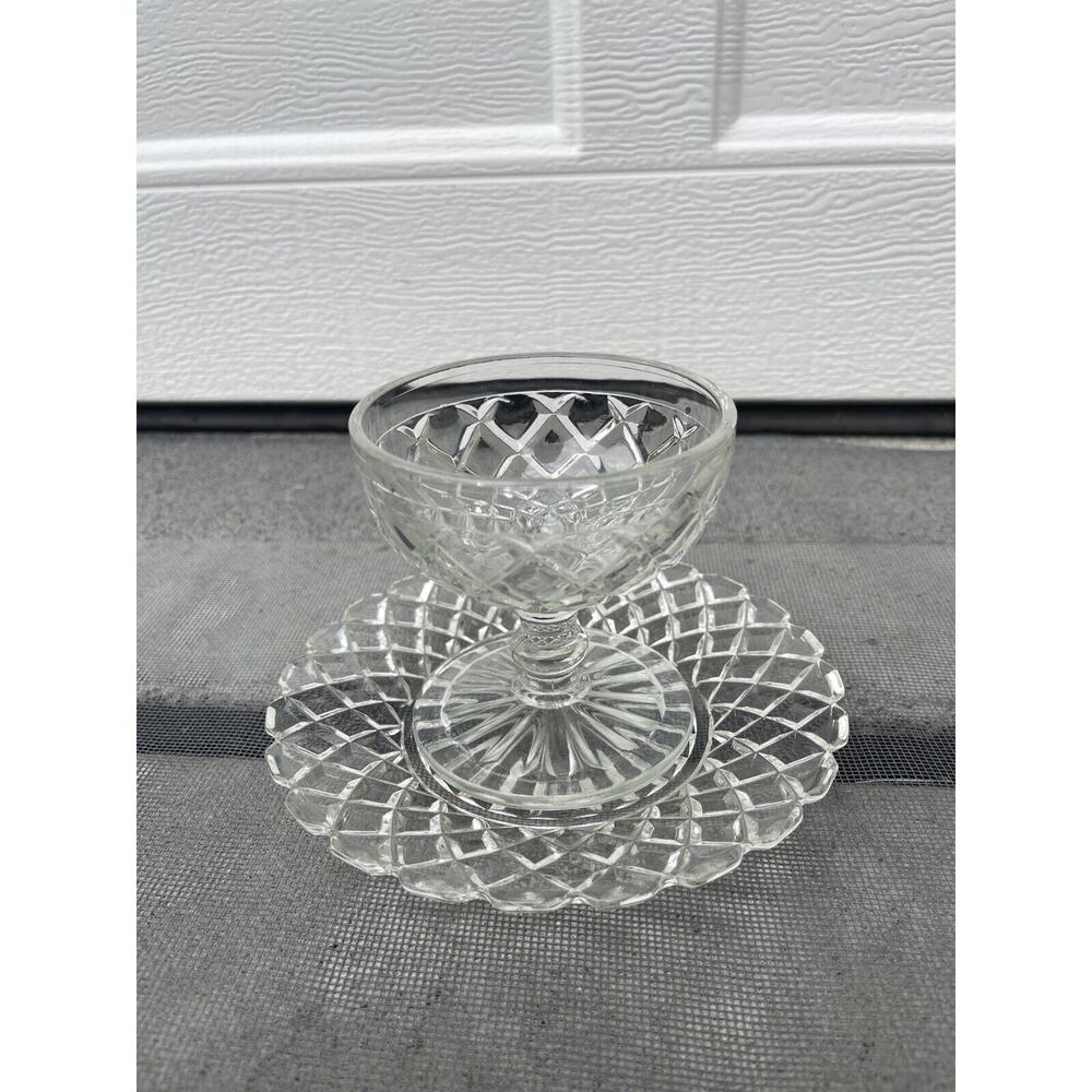 Vintage Wexford Glass Cups Anchor Hocking Wexford Sherbet Glasses Set